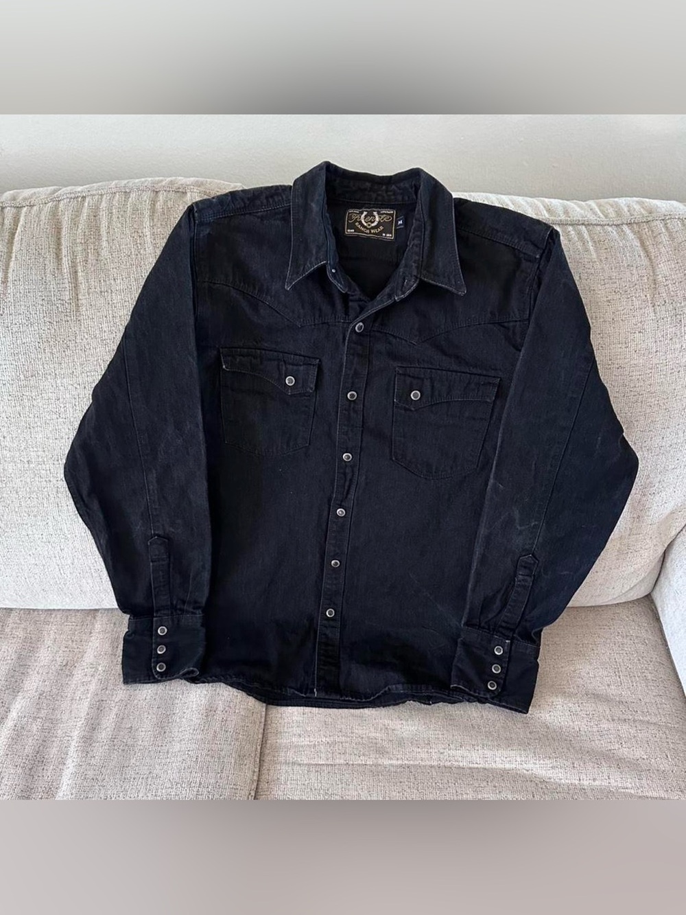 Freenote Cloth Woven Shirt Men’s Medium Black Heavyweight Made in USA